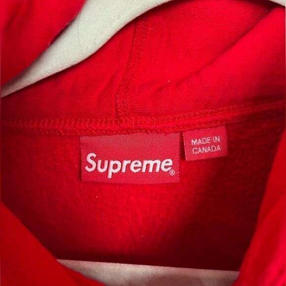 Supreme Cross Box Logo Hooded Sweatshirt Medium M Red Color - Picture 4 of 12